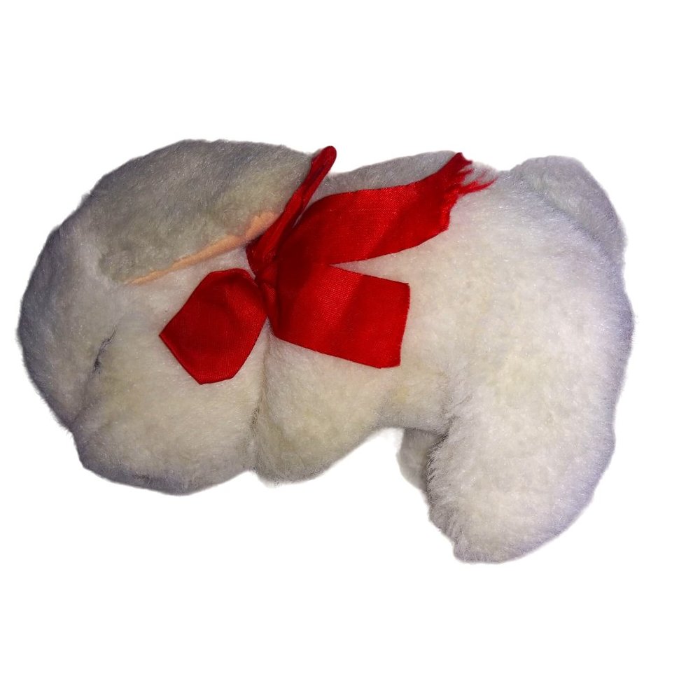 VTG  1987 Applause White Lamb Red Bow Sleeping Shotzy Musical Stuffed Plush RARE